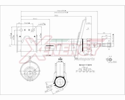 AP XENERGY X772333: Amort esisild paremal, Gaasirõhk, Vedruamort, Amortisaator, kinnitusvedruga
