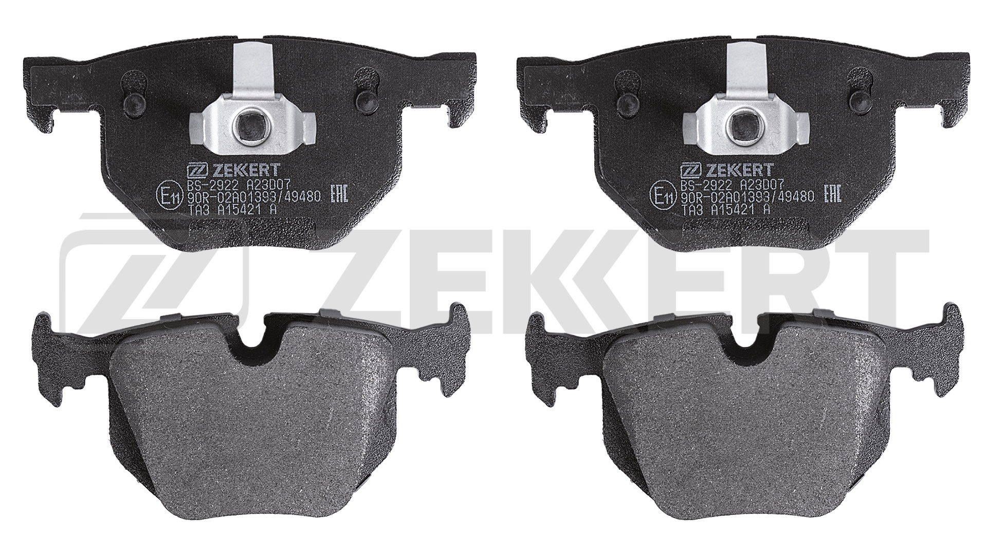 ZEKKERT BS-2922: Plăcuțe de frână puntea spate, cu clema piston