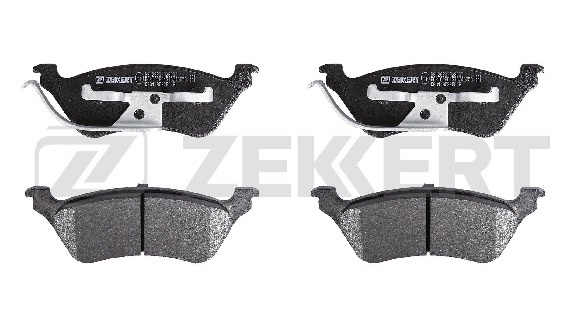 ZEKKERT BS-2980: Bremseklosser bakaksel, med kolbleklips