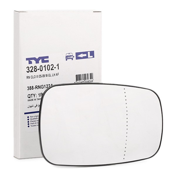 TYC 328-0102-1: Cristal de espejo, retrovisor exterior izquierda