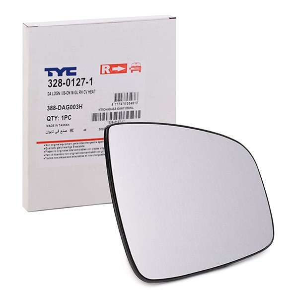 TYC 328-0127-1: Miroir de rétroviseur droit