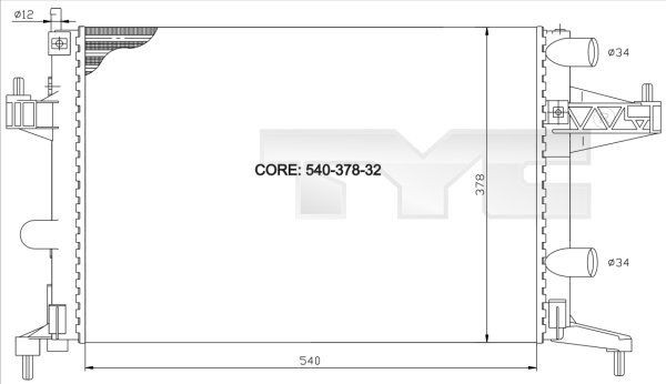 TYC 725-0007: Radiator, racire motor