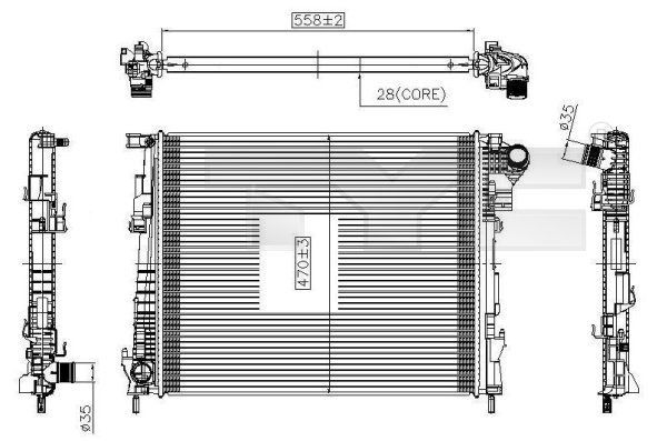TYC 725-0032: Radiators, Motora dzesēšanas sistēma
