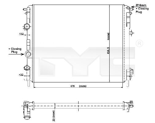 TYC 728-0010: Radiator, racire motor