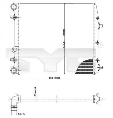 TYC 737-0013: Radiator, racire motor