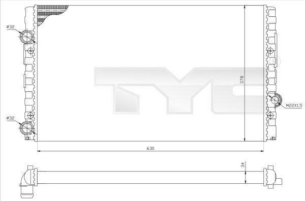 TYC 737-0051-R: Radiator, racire motor