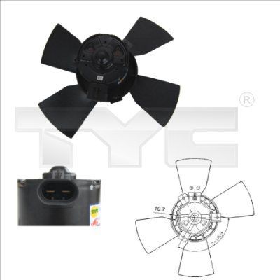 TYC 825-0015: Ventilador de motor 280mm, sin bastidor de ventilador radiador (armazón)