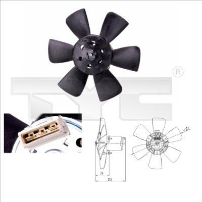 TYC 837-0008: Radiaatori ventilaator 280mm, ilma jahutusventilaatoriraamita(lenk)