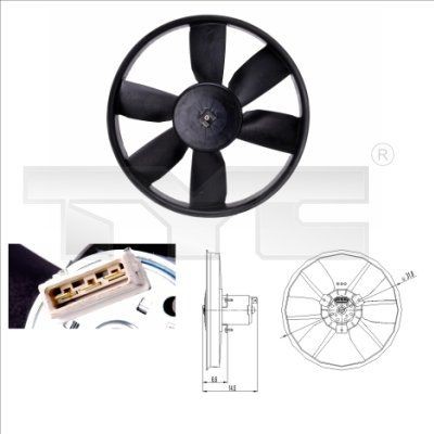 TYC 837-0009: Radiaatori ventilaator 305mm, ilma jahutusventilaatoriraamita(lenk)