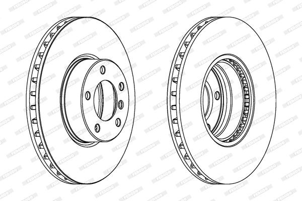 FERODO DDF1202: Piduriketas Ø: 324mm, õhutusega, Ø: 324mm, õlitatud, koos kruvidega PREMIER