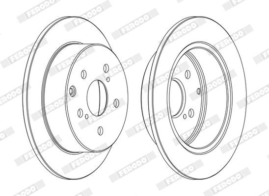 FERODO DDF1253: Disc de frână Ř: 308mm, ventilat, Ř: 308mm, uns, fara suruburi PREMIER