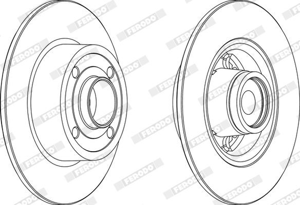 FERODO DDF524: Piduriketas Ø: 261mm, täis, Ø: 261mm, õlitatud, ilma kruvideta PREMIER
