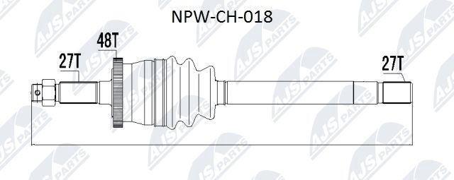 NTY NPW-CH-018: Veovõll esisild vasakul, 591mm