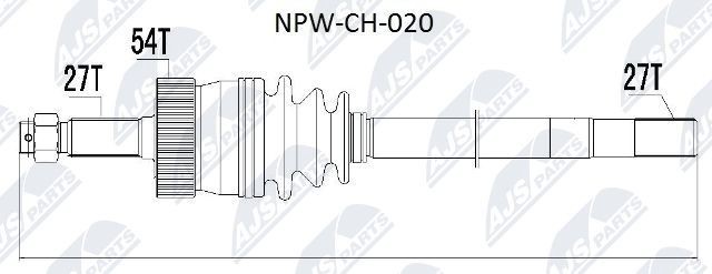 NTY NPW-CH-020: Veovõll esisild vasakul, 578mm