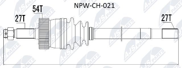 NTY NPW-CH-021: Veovõll esisild paremal, 978mm