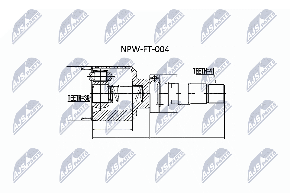 NTY NPW-FT-004: Liigendlaager, veovõll kastipoolselt, esisild paremal