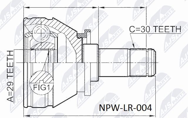 NTY NPW-LR-004: Set articulatie, planetara spre cutia de viteze, Axa fata stanga