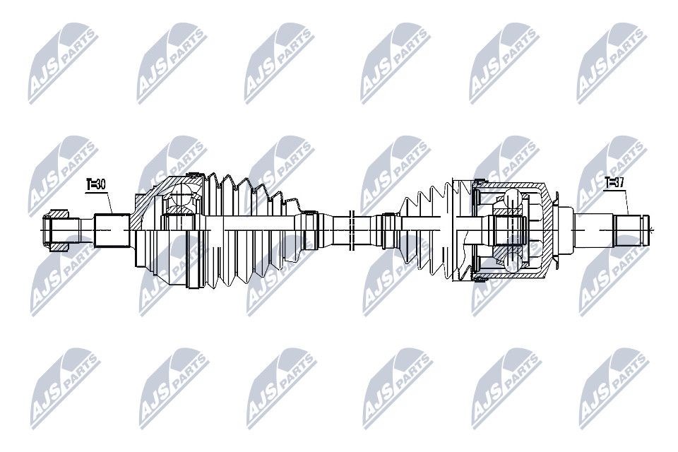 NTY NPW-ME-055: Veovõll esisild vasakul, 662mm