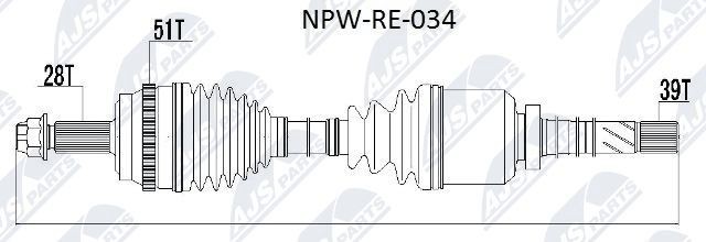 NTY NPW-RE-034: Veovõll esisild paremal, Esisild, esisild vasakul, 1135mm
