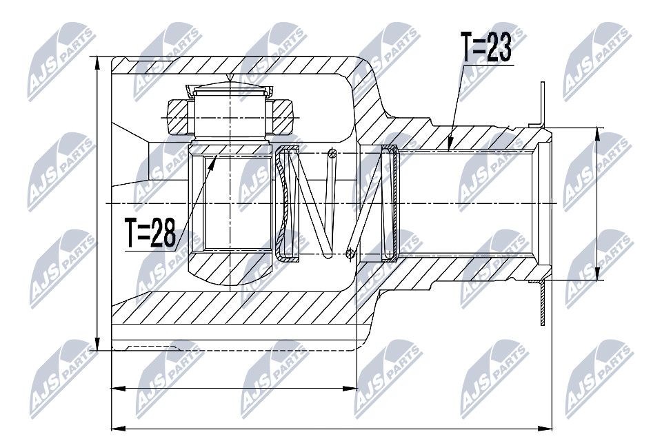 NTY NPW-RE-055: Ledsats, drivaxel framaxel höger