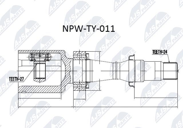 NTY NPW-TY-011: Liigendlaager, veovõll kastipoolselt, esisild paremal