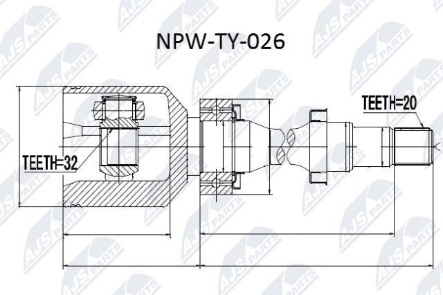 NTY NPW-TY-026: Set articulatie, planetara spre cutia de viteze