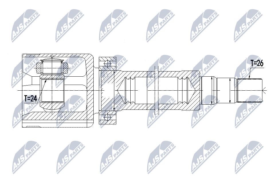NTY NPW-VV-088: Kit giunti semiasse Assale anteriore Dx