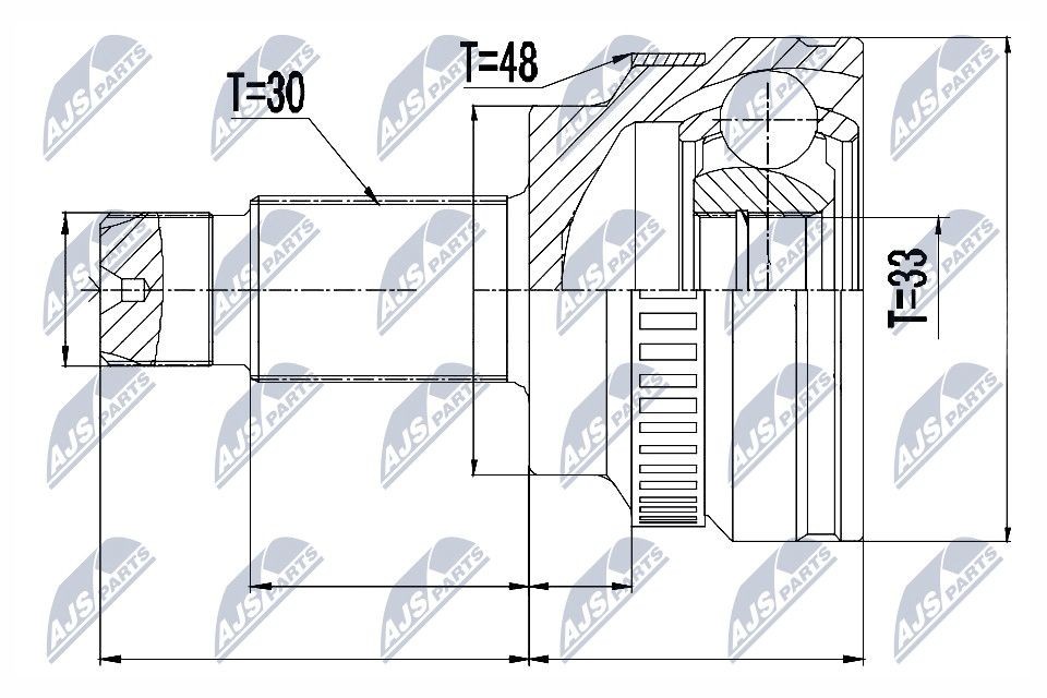 NTY NPZ-BM-010: Homokineet reparatie set, aandrijfas Wielzijde, Vooras