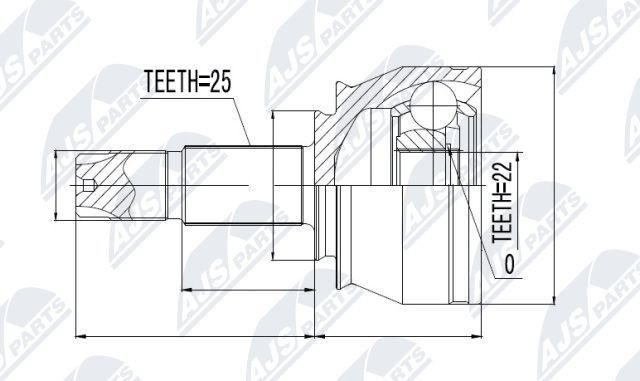 NTY NPZ-FT-024: Set articulatie, planetara Axa fata dreapta, Axa fata stanga
