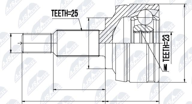 NTY NPZ-RE-002: Kit giunti semiasse Assale anteriore Dx, Assale anteriore Sx, con anello di sicurezza interno