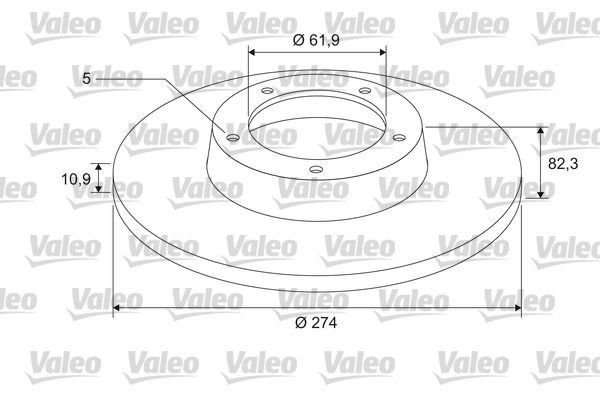 VALEO 675402: Piduriketas COATED Tagasild, Ø: 274mm, täis, Ø: 274mm, kaetud, koos kruviga, koos ABS-andurirõngaga, koos integreeritud rattalaagriga