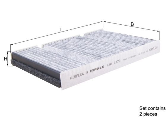 MAHLE ORIGINAL LAK 1377/S: Filtru, aer habitaclu Filtru carbon activ
