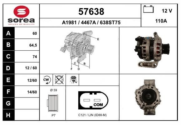 EAI 57638: Generaator 110A, koos integreeritud seadistajaga