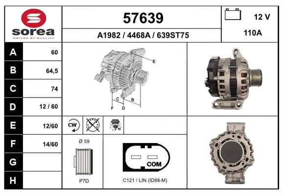 EAI 57639: Alternator 110A, cu regulator integrat