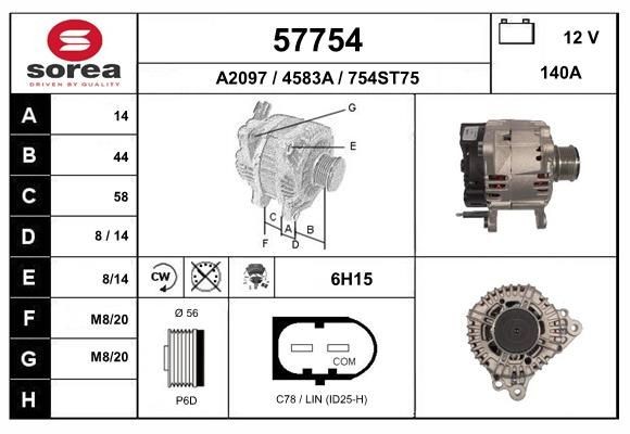 EAI 57754: Generaator 140A, koos integreeritud seadistajaga