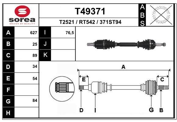 EAI T49371: Pusašis 627mm