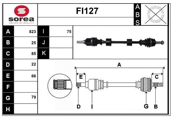 SERA FI127: Antriebswelle 823mm