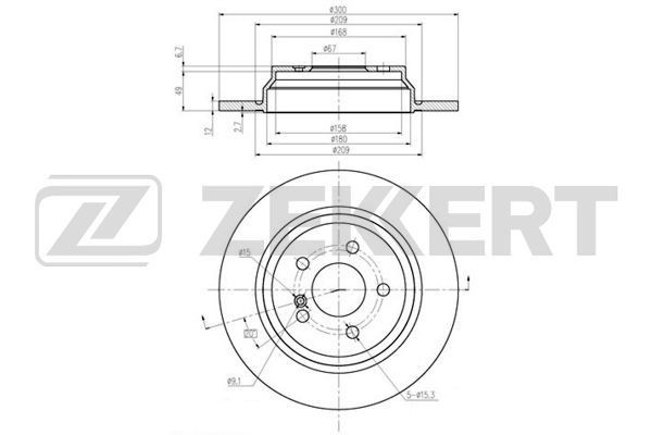 ZEKKERT BS-6145: Disc de frână Ř: 300mm, plin, Ř: 300mm