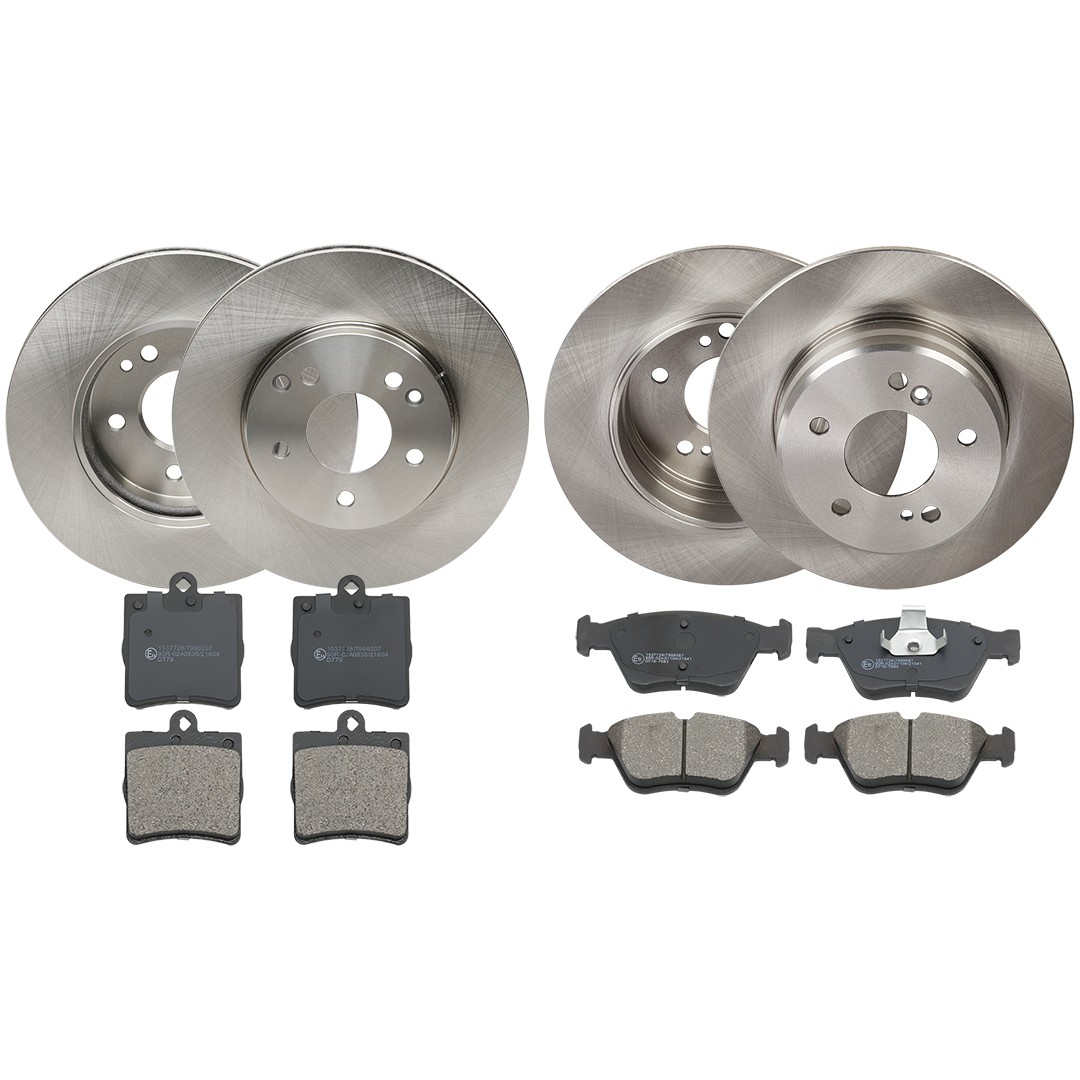 RIDEX 3405B0333: Pidurikomplekt, ketaspidur Tagasild, Esisild, Ø: 278mm, täis