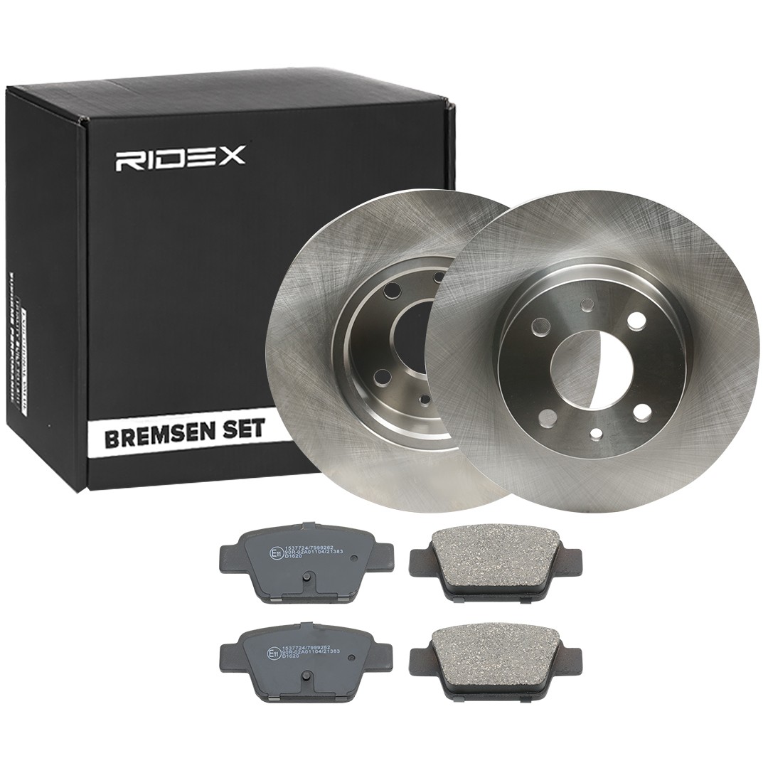 RIDEX 3405B0377: Pidurikomplekt, ketaspidur Tagasild, Ø: 251mm, täis
