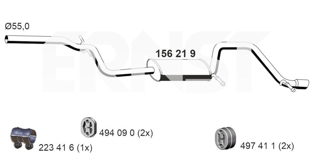 ERNST 156219: Lõppsummuti 2100mm