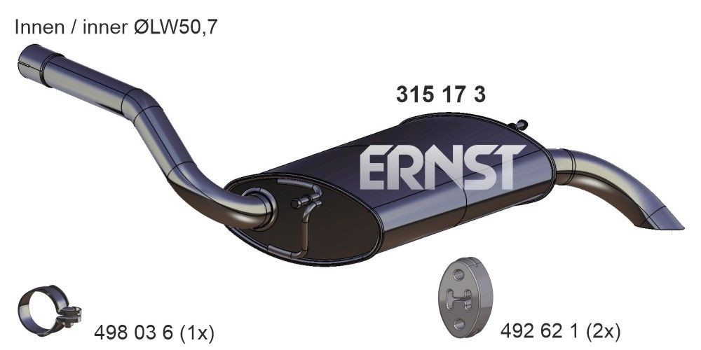 ERNST 315173: Lõppsummuti 870mm