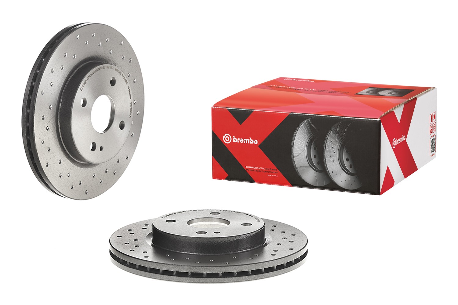 BREMBO 09.A968.1X: Disc de frână XTRA LINE - Xtra Ř: 258mm, perforat/ventilat interior, Ř: 258mm, acoperit (cu un strat protector)