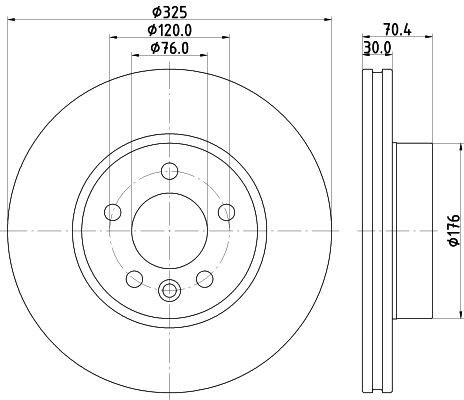 MINTEX MDC2884C: Piduriketas Ø: 325mm, sisemine õhutus, Ø: 325mm, kaetud, ilma rattakeskmeta, ilma rattalaagrita, ilma rattakinnituspoltideta