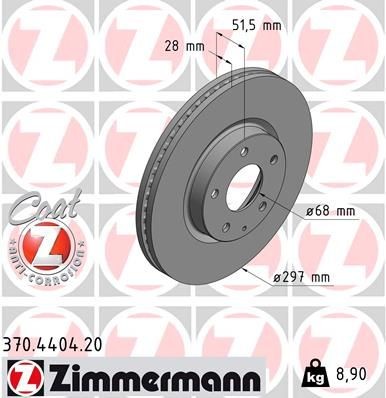 ZIMMERMANN 370.4404.20: Piduriketas COAT Z Ø: 297mm, sisemine õhutus, Ø: 297mm, kaetud