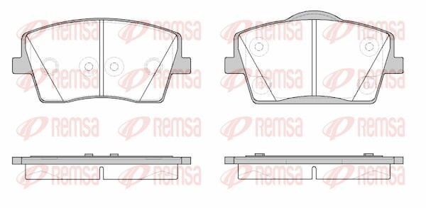 REMSA 1823.00: Plaquettes de frein Essieu avant, avec accessoires, avec feuille collante