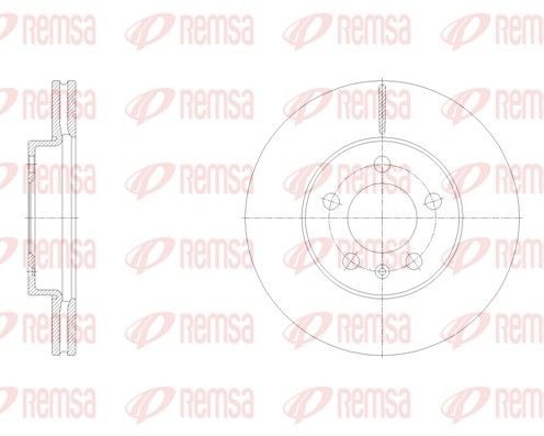 REMSA 62119.10: Bremseskive foraksel, Ø: 256mm, ventileret, Ø: 256mm