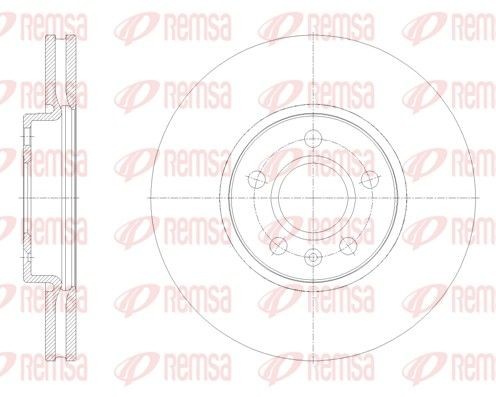 REMSA 62124.10: Disc de frână punte fata, Ř: 296mm, ventilat, Ř: 296mm