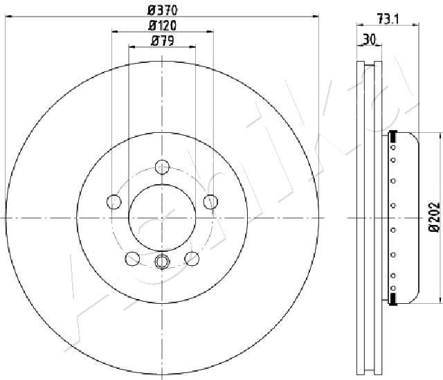 ASHIKA 60-00-0116: Piduriketas Esisild, Ø: 370mm, õhutusega, Ø: 370mm