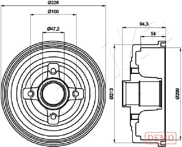 ASHIKA 60-00-0506: Piduriketas Esisild, Ø: 280mm, õhutusega, Ø: 280mm